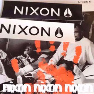 ニクソン(NIXON)のNIXONニクソンUS限定BIGboxロゴバナーステッカーホワイトブラックSET(サーフィン)