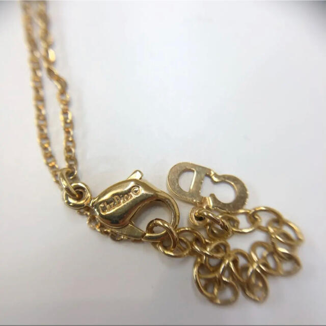 美品 Christian Dior ハート ラインストーン ロゴ ネックレス 美品 Christian Dior ハート ラインストーン ロゴ ネックレス