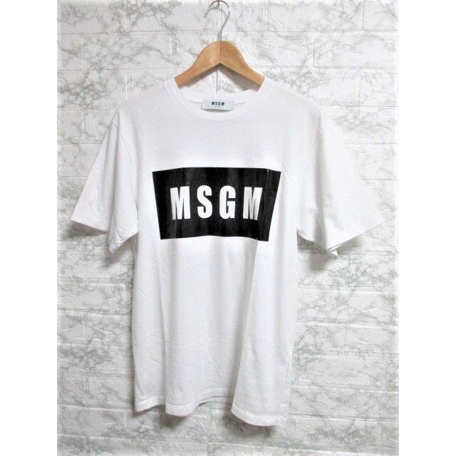 ☆MSGM エムエスジーエム ボックスロゴ Tシャツ/メンズ/S☆オーバーサイズ49cm肩幅