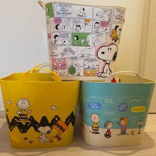 スヌーピー(SNOOPY)のスヌーピー　ランドリーバスケット3個　おまけつき(ケース/ボックス)