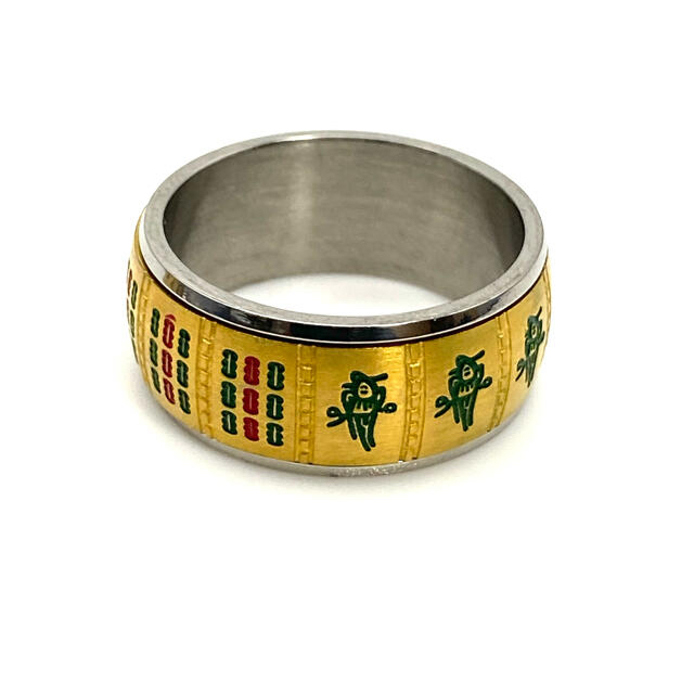 24号　九連宝燈　ゴールド　麻雀　幸運　リング　指輪　品質保証　配送保証 メンズのアクセサリー(リング(指輪))の商品写真