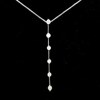 デビアス(DE BEERS)のK18WG✨DE BEERS LINE ✨ダイヤ0.50ct✨ラインネックレス✨(ネックレス)