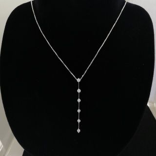 「K18WG DE BEERS LINE ダイヤ0.50ct ラインネックレス 」に