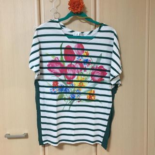 ハッカ(HAKKA)の★HAKKA フラワープリント ボーダーＴ★(Tシャツ(半袖/袖なし))