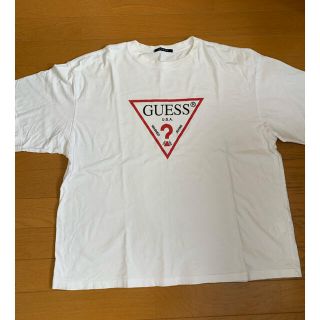 ゲス(GUESS)のGUESS ホワイト　オーバサイズTシャツ(Tシャツ/カットソー(半袖/袖なし))