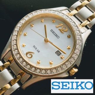 セイコー(SEIKO)のスワロフスキーダイヤ40石★セイコー ソーラー SEIKO 腕時計 レディース (腕時計)