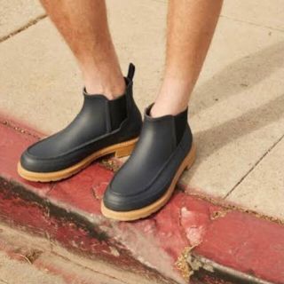 ハンター(HUNTER)のHUNTERレインブーツ/MOCK-TOE CHELSEA/BLK/美品(長靴/レインシューズ)