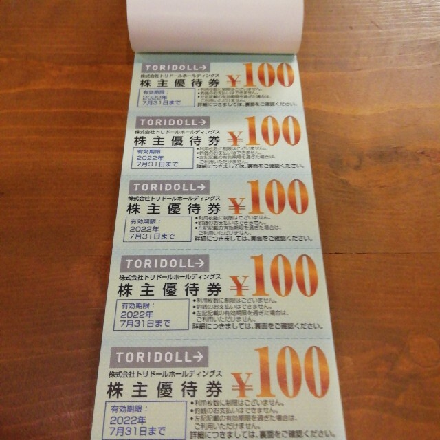 トリドール 株主優待 10,000円分 2024.1.31まで ♪