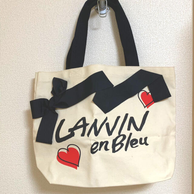 未使用 グログランリボンキャンバスバッグ LANVIN en Bleu