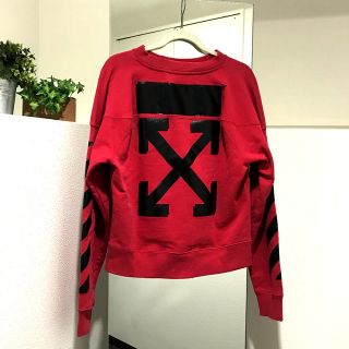 オフホワイト(OFF-WHITE)のオフホワイト OFF-WHITE 2018SS チャンピオン コラボ クルーネック OMBA021S188750502010 トレーナー スウェットシャツ スウェット コットン レッド レッド×ブラック(スウェット)