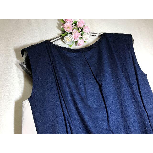 LANVIN en Bleu(ランバンオンブルー)の【 LANVIN en Bleu 】立体的な リボンモチーフが素敵な配色トップス レディースのトップス(カットソー(半袖/袖なし))の商品写真