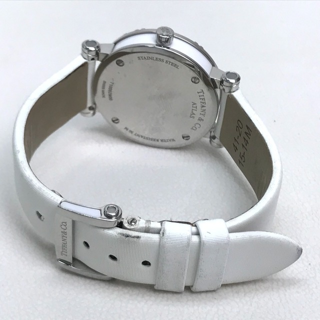 Tiffany & Co.(ティファニー)のティファニー TIFFANY&Co. アトラス Z1300.11.11A20A41A ホワイトセラミック クォーツ デイト 腕時計 SS シルバー レディースのファッション小物(腕時計)の商品写真