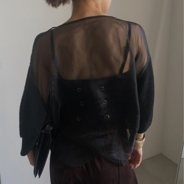 MEDI BACK SHEER KNIT TOP アメリヴィンテージ