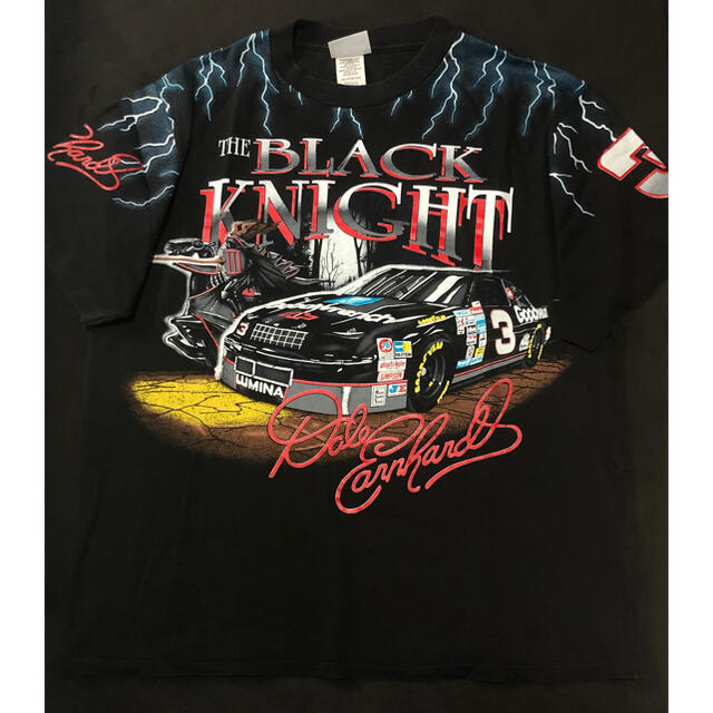 メンズ希少 USA製  The Black Knight 雷 レーシング Tシャツ