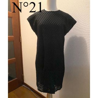 ヌメロヴェントゥーノ(N°21)の極美品 ヌメロヴェントゥーノ 豪華な総レース&ドット ワンピース(ひざ丈ワンピース)