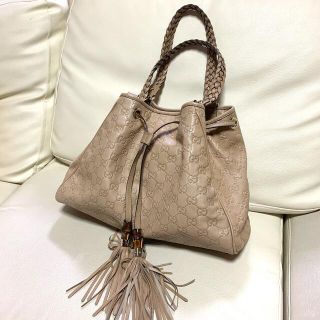 グッチ(Gucci)のグッチシマ　ショルダー　トートバッグ　フリンジ(ショルダーバッグ)