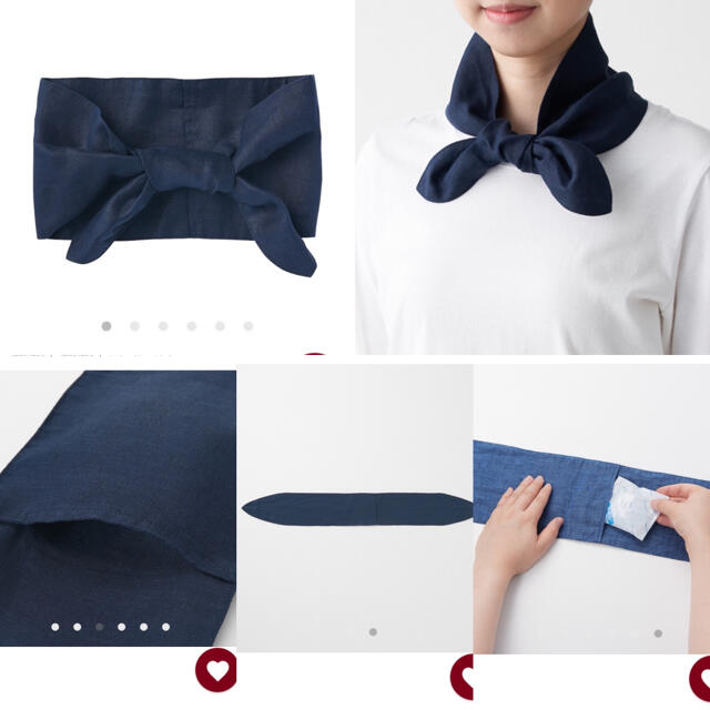 MUJI (無印良品)(ムジルシリョウヒン)の無印　フレンチリネン　ポケット付きスカーフ　未使用 レディースのファッション小物(バンダナ/スカーフ)の商品写真