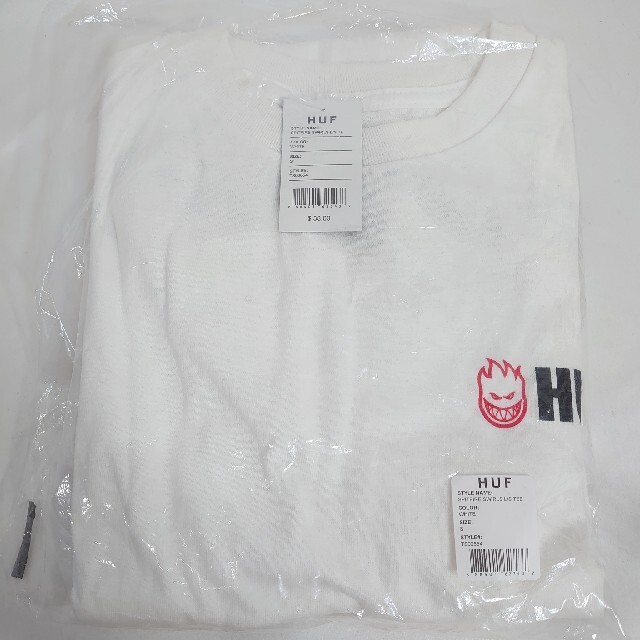 HUF(ハフ)の【S】HUF ハフ スピットファイア コラボ/長袖Tシャツ/SWIRL/白 メンズのトップス(Tシャツ/カットソー(七分/長袖))の商品写真