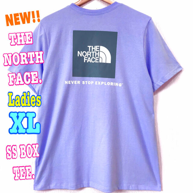 THE NORTH FACE(ザノースフェイス)のラベンダー ♪ ノースフェイス BOX Tシャツ レディース XL LL レディースのトップス(Tシャツ(半袖/袖なし))の商品写真