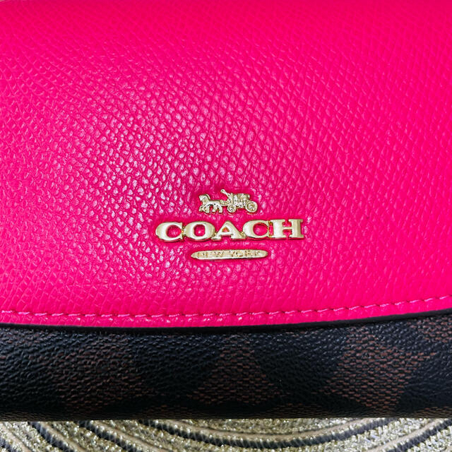 COACH(コーチ)の《 新品未使用 》coach 長財布 ピンク×ブラウン 保存袋付き レディースのファッション小物(財布)の商品写真