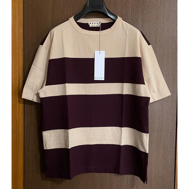 48新品 MARNI メンズ ボーダー Tシャツ 半袖 カットソー マルニ 有名な