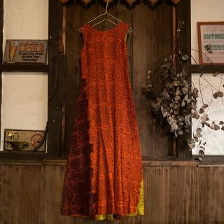 ＊Hawaiian vintage＊バックタックプリーツロングワンピース(ロングワンピース/マキシワンピース)