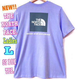 ザノースフェイス(THE NORTH FACE)のラベンダー ♪ ノースフェイス BOX Tシャツ レディース L (Tシャツ(半袖/袖なし))