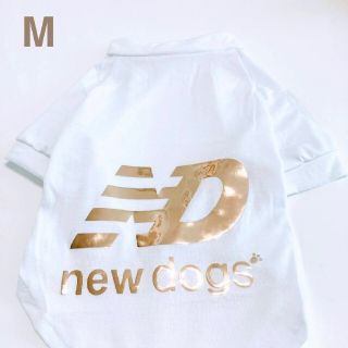☆新品☆新作NewDogsニュードッグスMサイズ犬服春夏用Tシャツペット服白金☆(ペット服/アクセサリー)