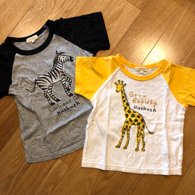 HusHush(ハッシュアッシュ)の動物Tシャツ2点セット キッズ/ベビー/マタニティのキッズ服男の子用(90cm~)(Tシャツ/カットソー)の商品写真