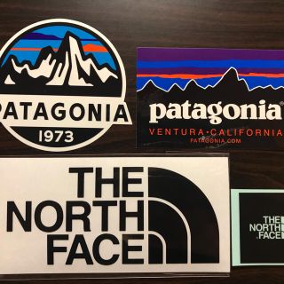 パタゴニア(patagonia)の★補強あり★新品未使用　ノースフェイス&パタゴニア　ステッカー4枚セット　黒(その他)