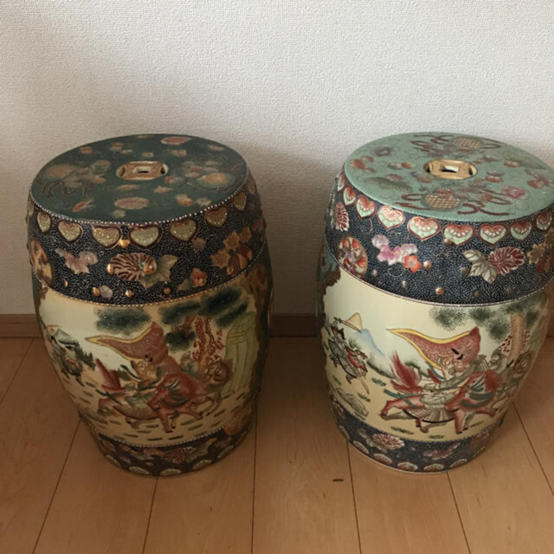 旧家蔵出 中国美術 古美術 清時代 陶器 鼓風 置物 庭 花台 飾台 旧家蔵出 中国美術 古美術 清時代 陶器 鼓風 置物 庭 花台 飾台