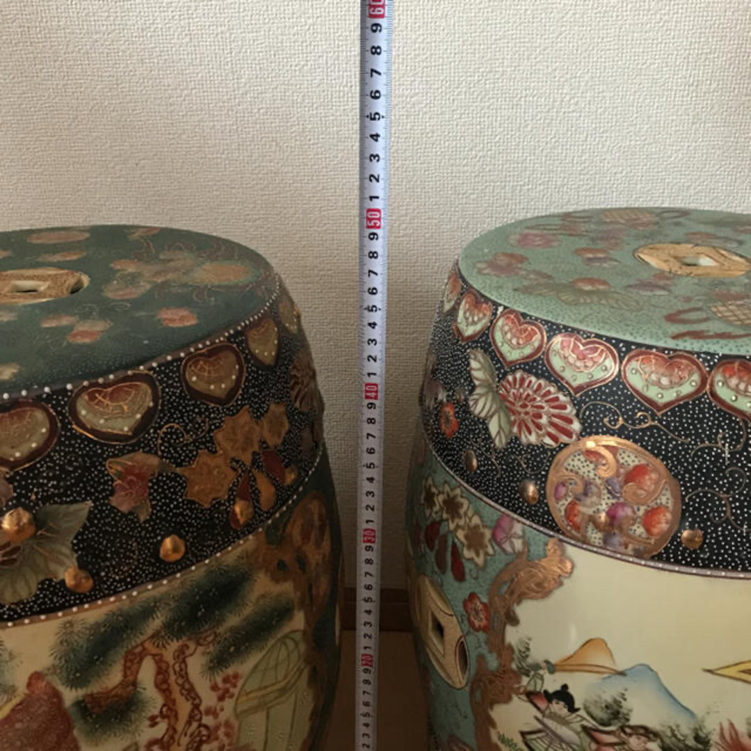 旧家蔵出 中国美術 古美術 清時代 陶器 鼓風 置物 庭 花台 飾台 旧家蔵出 中国美術 古美術 清時代 陶器 鼓風 置物 庭 花台 飾台