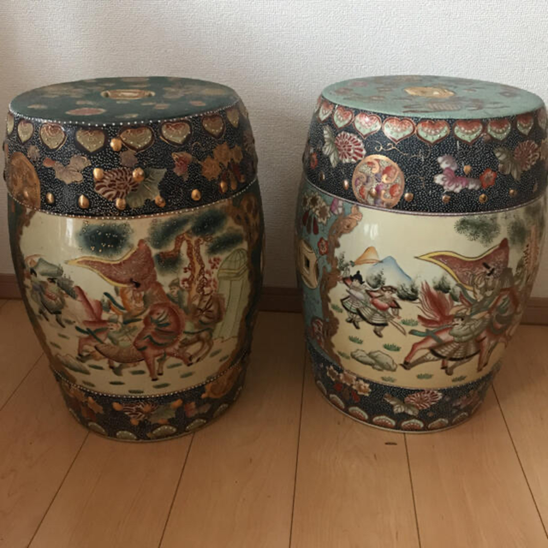 旧家蔵出 中国美術 古美術 清時代 陶器 鼓風 置物 庭 花台 飾台 旧家蔵出 中国美術 古美術 清時代 陶器 鼓風 置物 庭 花台 飾台