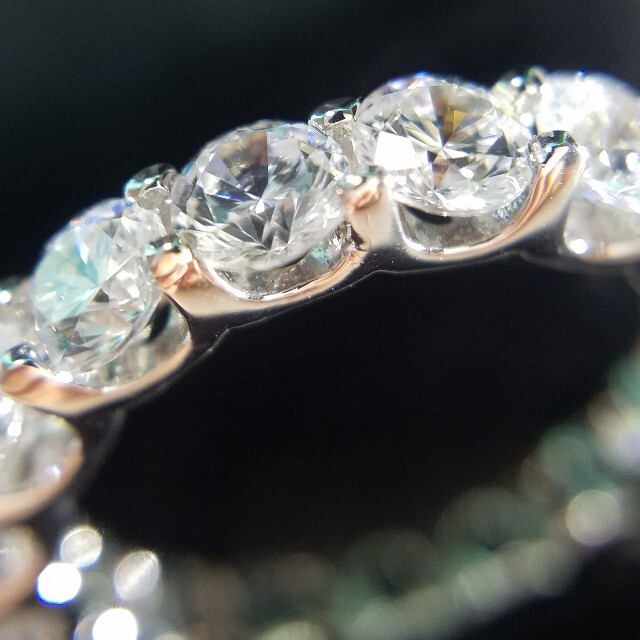 えりんご様専用！最高級sonaダイヤモンド U字セッティングフルエタニティ レディースのアクセサリー(リング(指輪))の商品写真