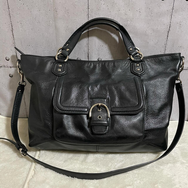 【美品】COACH コーチ 2way トート ショルダーバッグ f24683 黒