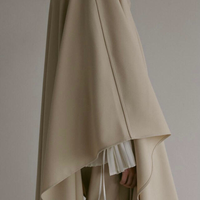 louren standcollar bigcape coat BEIGE