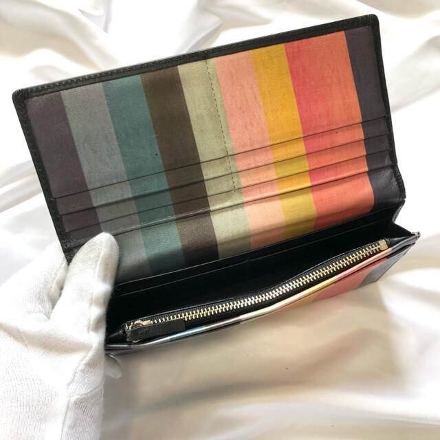 Paul Smith(ポールスミス)の極美品⭐️Paul Smith アーティストストライプ 本革 ブラック 長財布 メンズのファッション小物(長財布)の商品写真