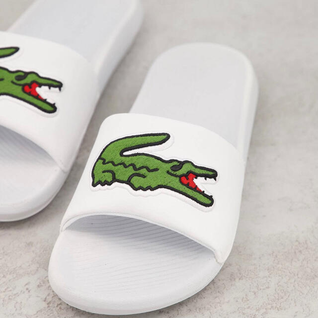 【27.0cm】LACOSTE ラコステ クロコ サンダル ラージロゴ ホワイト