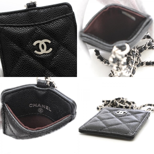 CHANEL(シャネル)のシャネル マトラッセ カードケース IDホルダー チェーンストラップ キャビア レディースのファッション小物(その他)の商品写真