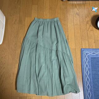 アウィーエフ(AuieF)のGready Brilliant グリーン　綿ボイルギャザーマキシスカート(ロングスカート)