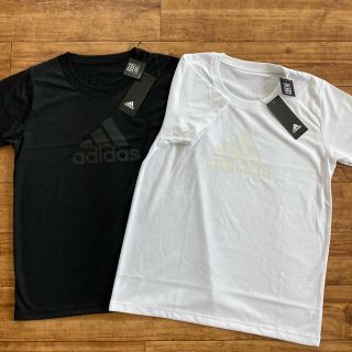 アディダス(adidas)のadidas アディダス Tシャツ レディースM、Lサイズ 黒、白 ２枚組(Tシャツ(半袖/袖なし))