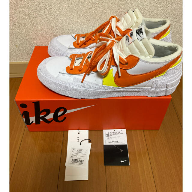 sacai(サカイ)のsacai nike blazer low 28.5cm オレンジ 国内正規品 メンズの靴/シューズ(スニーカー)の商品写真