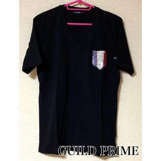 ギルドプライム(GUILD PRIME)のGUILD PRIME ☆ 美品 スパンコール 胸ポケット Tシャツ(Tシャツ/カットソー(半袖/袖なし))