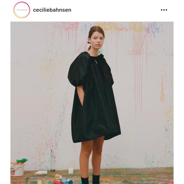 レア　cecilie bahnsen  ベロアリボンワンピース