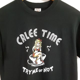 キャリー(CALEE)の人気　Calee / CALEE TIME GIRL BLACK TEE 日本製(Tシャツ/カットソー(半袖/袖なし))