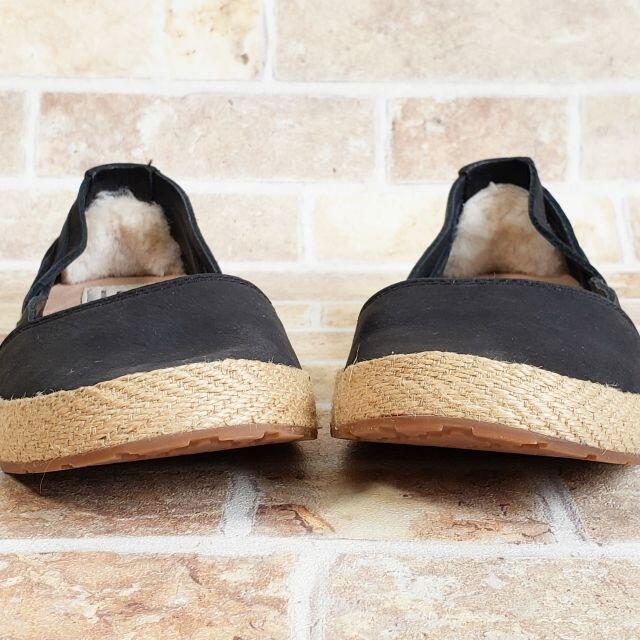 アグ UGG ☆ スエードレザー フラット シューズ 22.5 ブラックレディース