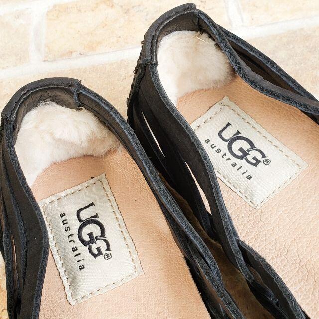 アグ UGG ☆ スエードレザー フラット シューズ 22.5 ブラックレディース