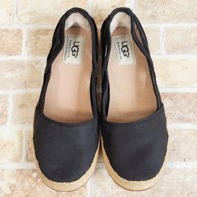 アグ UGG ☆ スエードレザー フラット シューズ 22.5 ブラックレディース