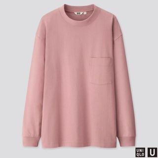 ユニクロ(UNIQLO)のユニクロ U クルーネックT（長袖） 新品◆Mサイズ/ライトグレー(Tシャツ/カットソー(七分/長袖))