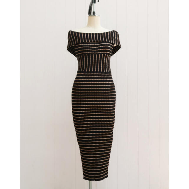 【Herlipto】Stripe Ribbed-Knit Midi Dress 3